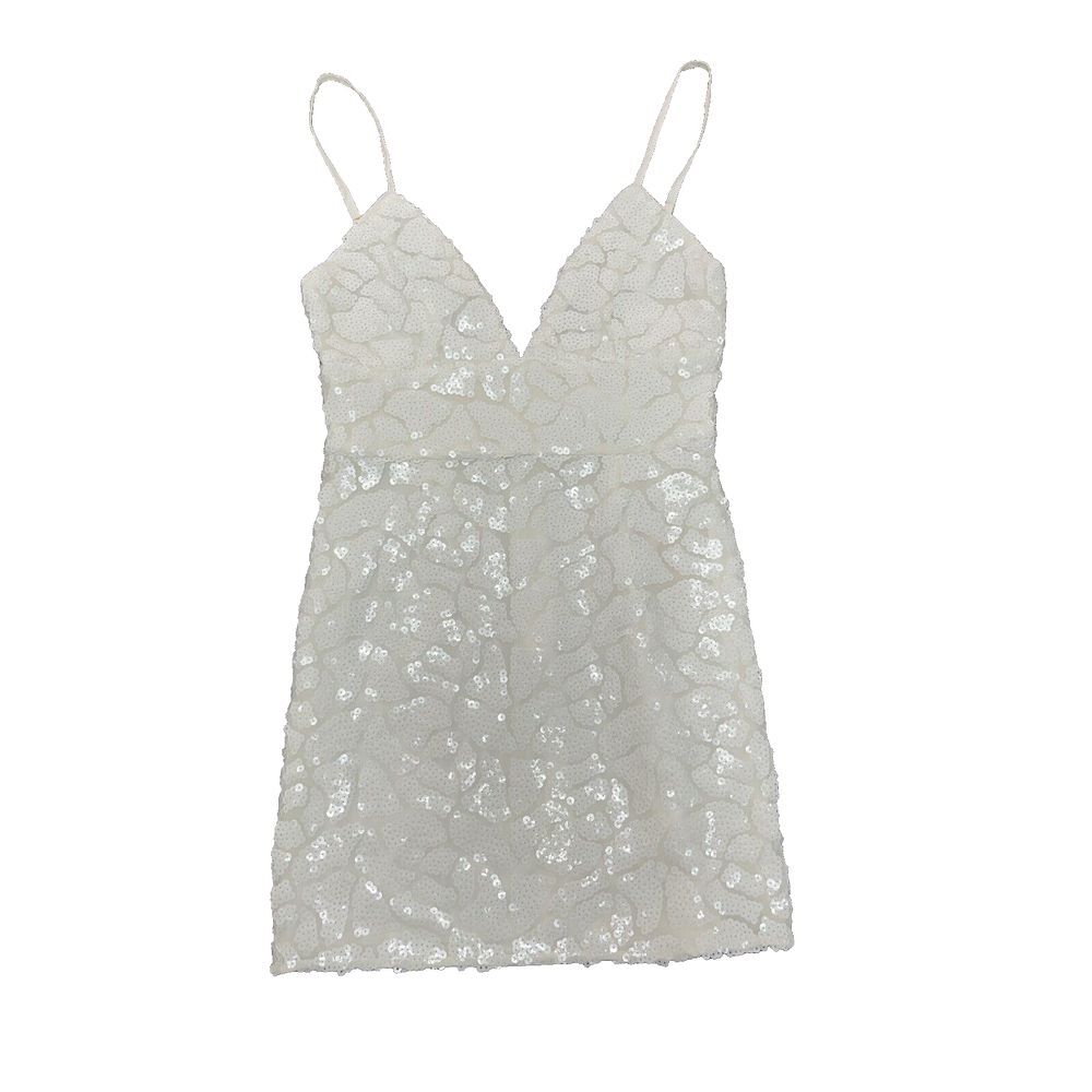 HUTCH  White Zuri‎ Sequin Mini Dress Women's Size 2 New With Tag! Brides Showers